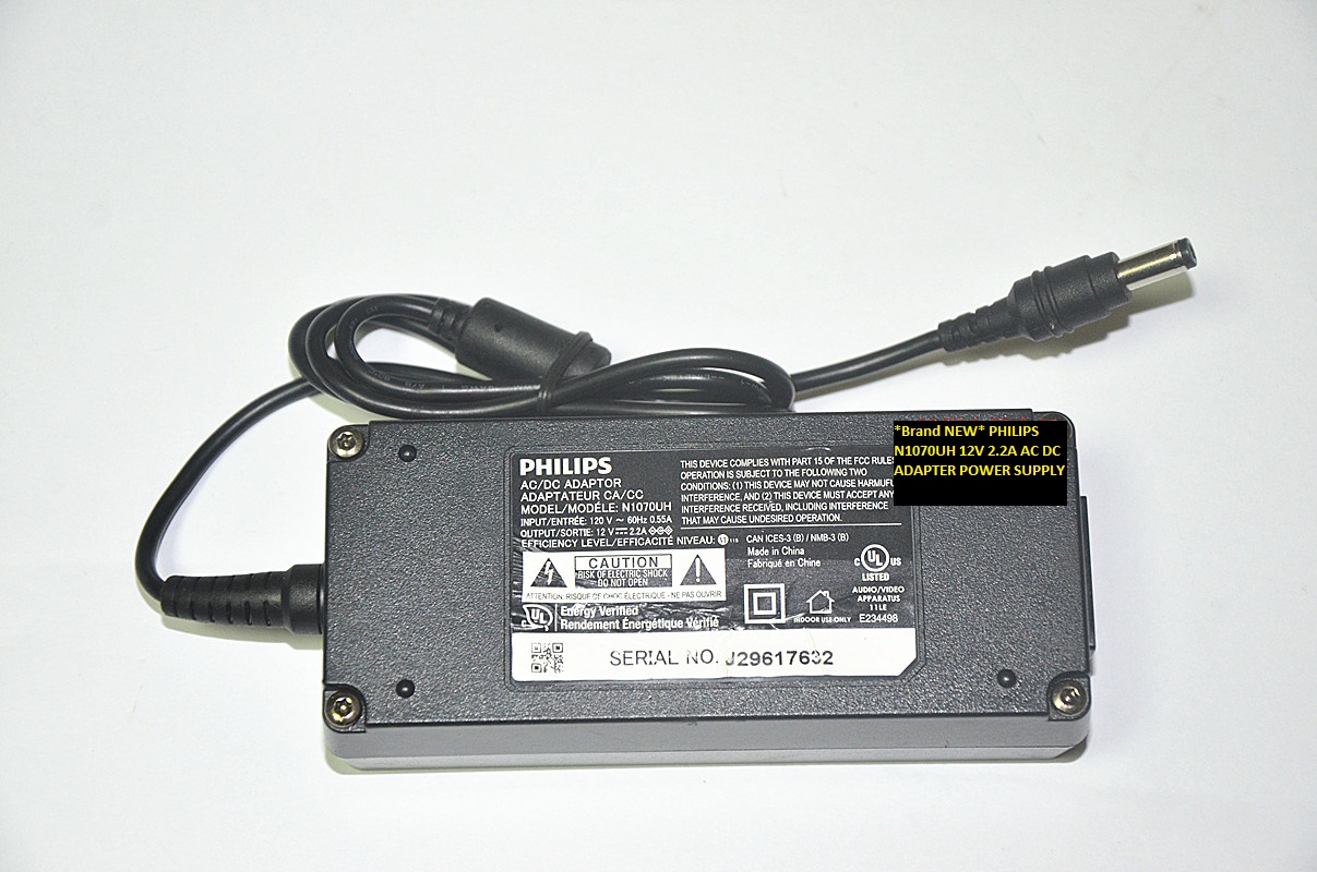 *Brand NEW* PHILIPS 12V 2.2A N1070UH AC DC ADAPTER POWER SUPPLY - Click Image to Close